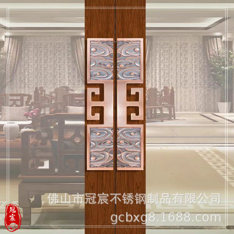 仿红古铜不锈钢拉手 青古铜铝雕豪华酒店大门把手玻璃门拉手