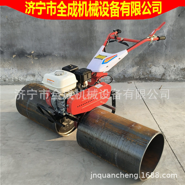 全成手扶600S型草坪滚压机压草皮的机器手扶式汽油草皮滚筒压实机