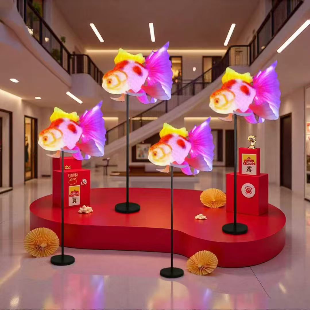 鲤鱼花灯户外鱼灯节日氛围布置装饰灯笼发光鱼锦鲤商业街餐厅金鱼