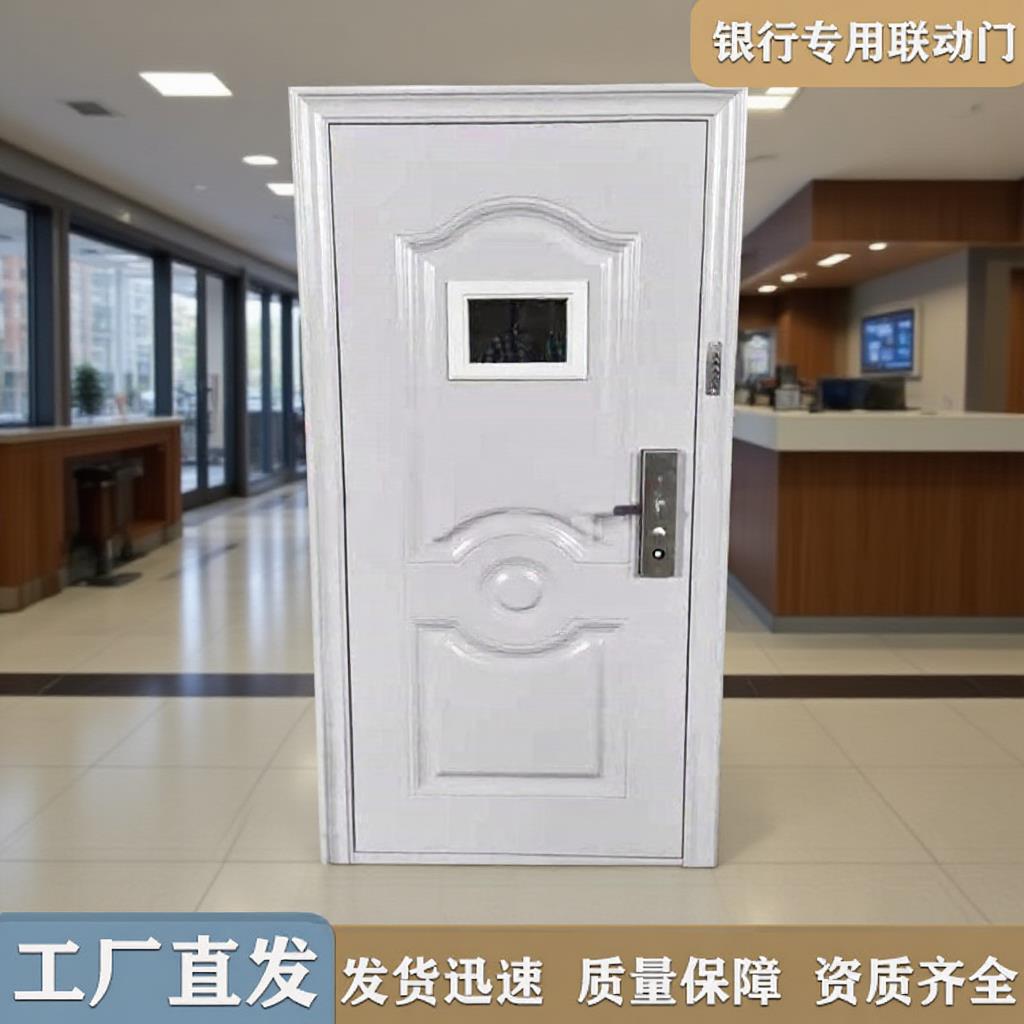 防尾随联动门银行指纹AB互锁平开门可视对讲安全门通道防盗门
