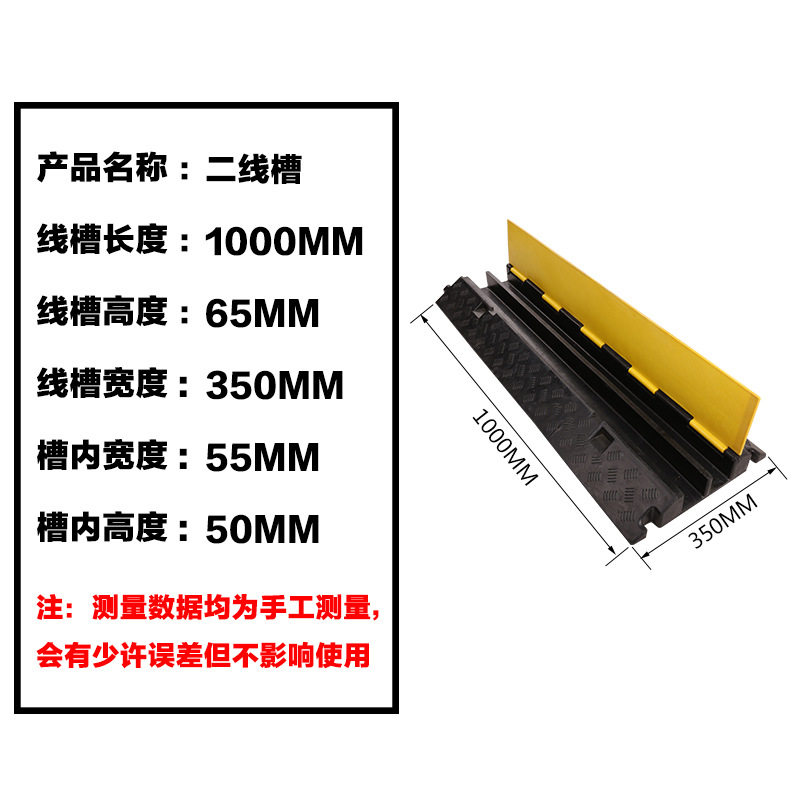 广东路帮德橡胶二线槽减速带减震板通线橡胶过桥板汽车过