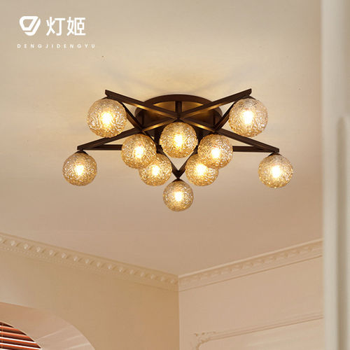 法式中古水晶球设计师吸顶灯