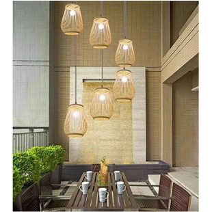 阿拉善右旗额济纳旗创意榻榻米竹编吊灯茶楼餐厅竹编吊灯日式竹灯