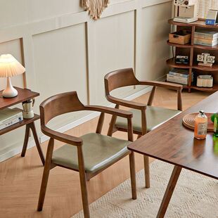 2026北欧实木餐椅实木椅广岛椅餐厅会议简约靠背椅椅子家用主人椅