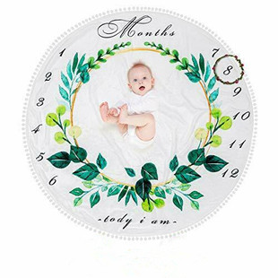 新款 儿童圆形摄影道具拍照毯子花朵图案 宝宝童摄影法兰绒毛毯热卖