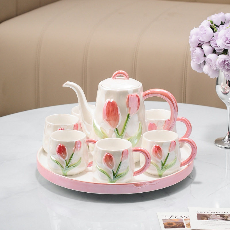 欧式轻奢耐高温陶瓷水具套装杯子杯具套装茶具结婚礼物送新人高档