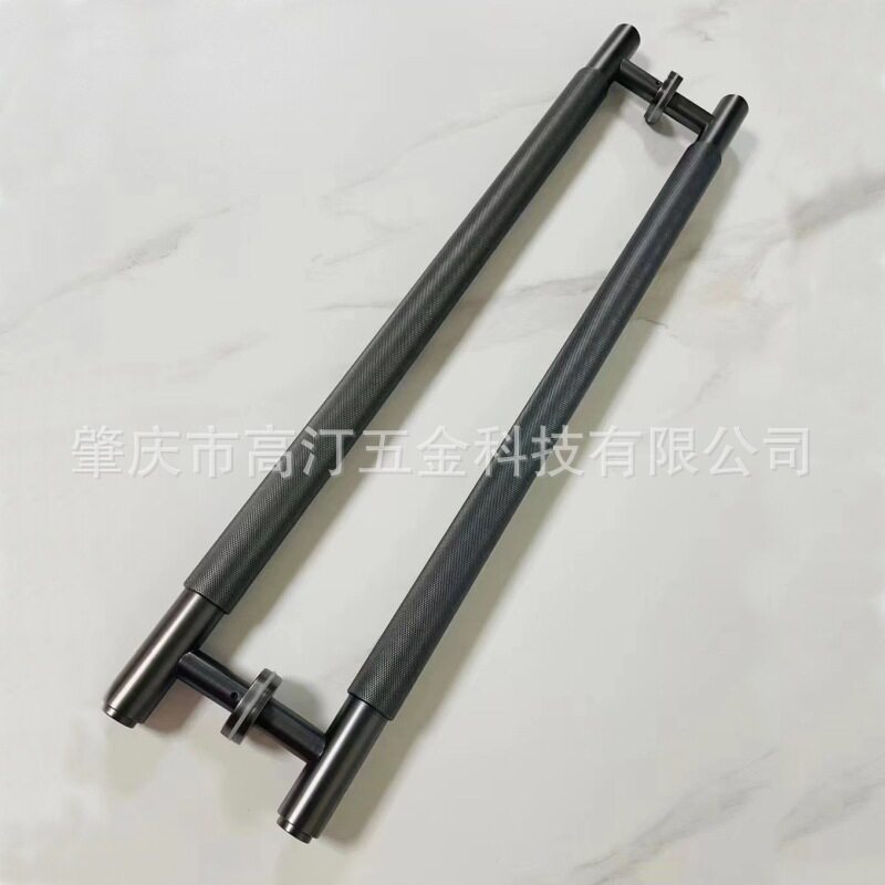 工厂定制不锈钢拉手加厚中式实心滚花管店铺商超门把手玻璃门拉手