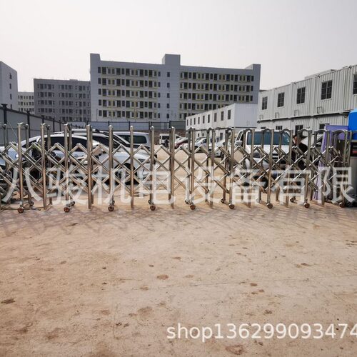 不锈钢电动伸缩工地大门