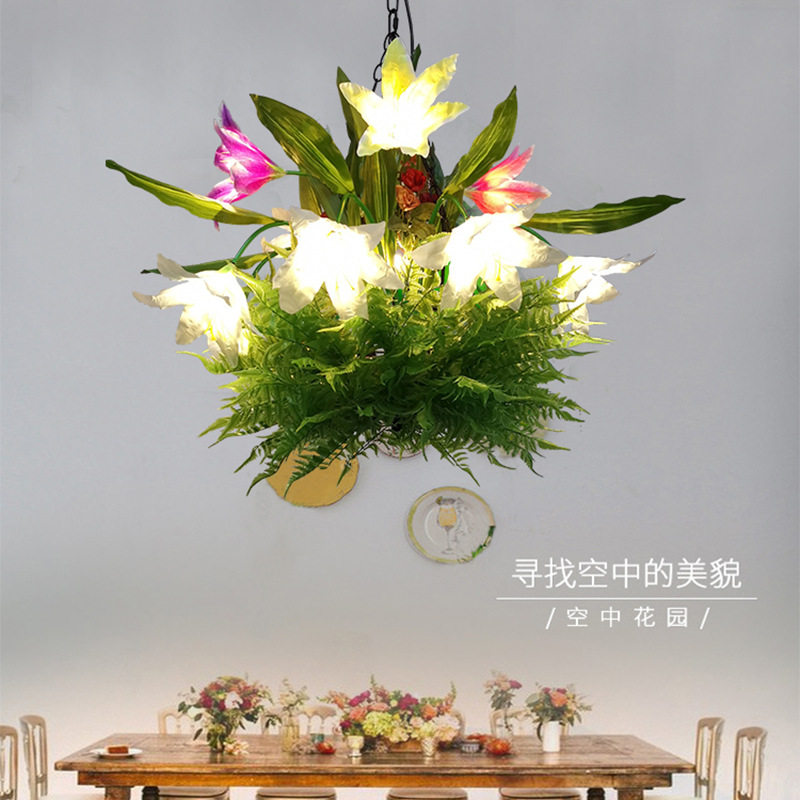 工业风餐厅植物吊灯田园风酒吧婚庆装饰吊灯店铺商用饭店餐桌灯具
