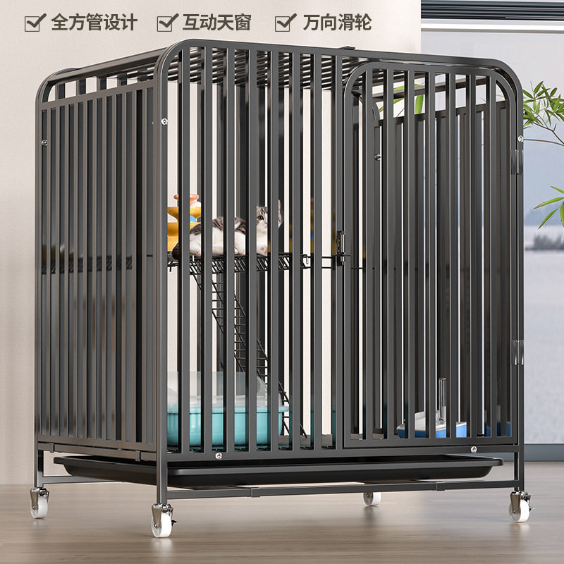 双层加粗猫笼子五面全方管猫窝笼子加固加高猫屋宠物猫笼