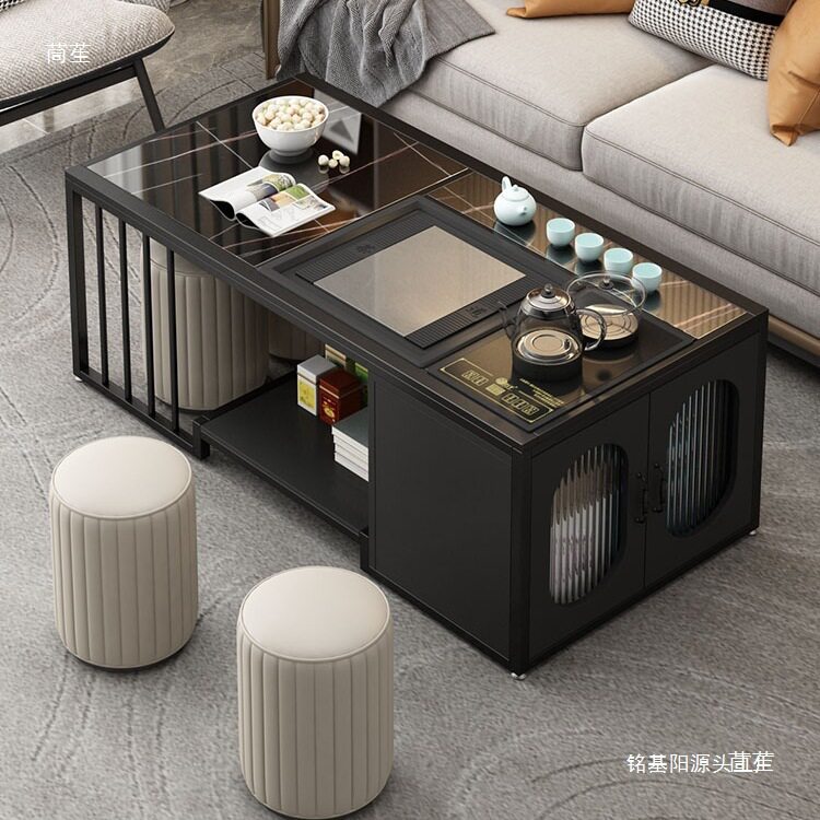 岩板客厅一体烧水泡茶茶桌