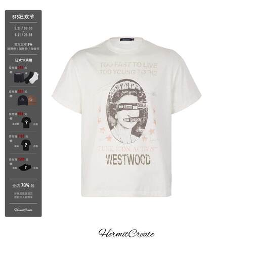 HC/HermitCreate乐队封面二创人像印花T 平面 boxy版型 街头搭配