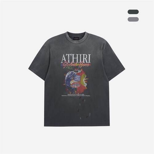 ATHIRI 【赖煜哲同款】苹果康丽印花复古蜡染boxy短袖长袖T恤