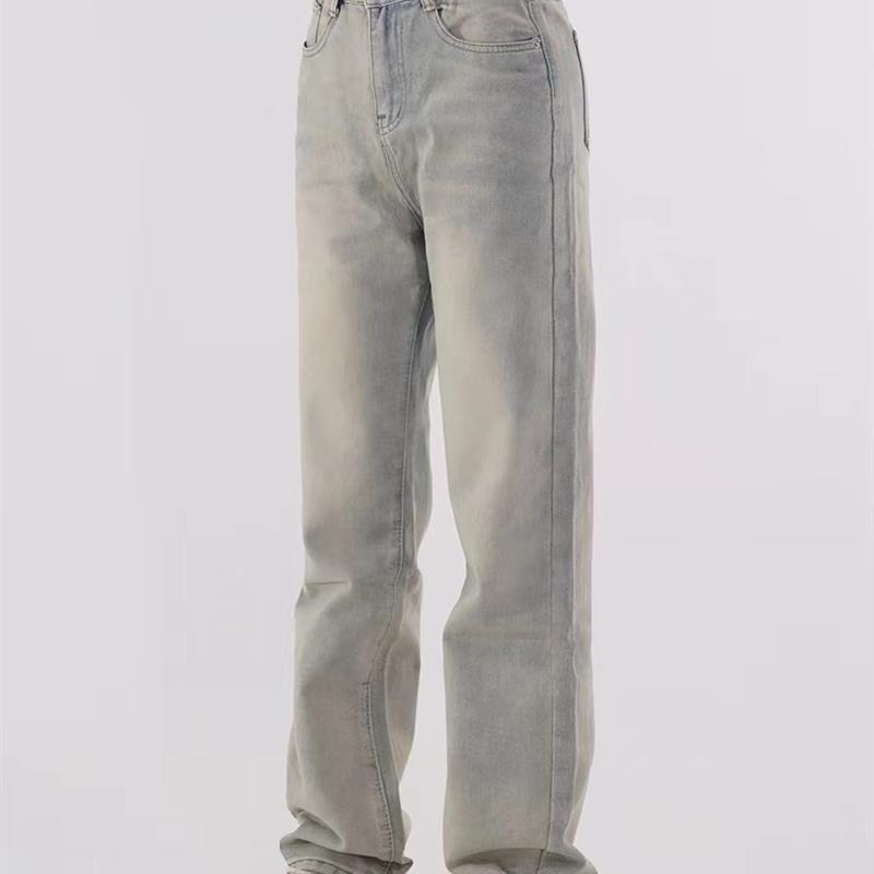 清仓价-Promiseme美式复古做旧黄泥染牛仔裤男女长裤不退不换