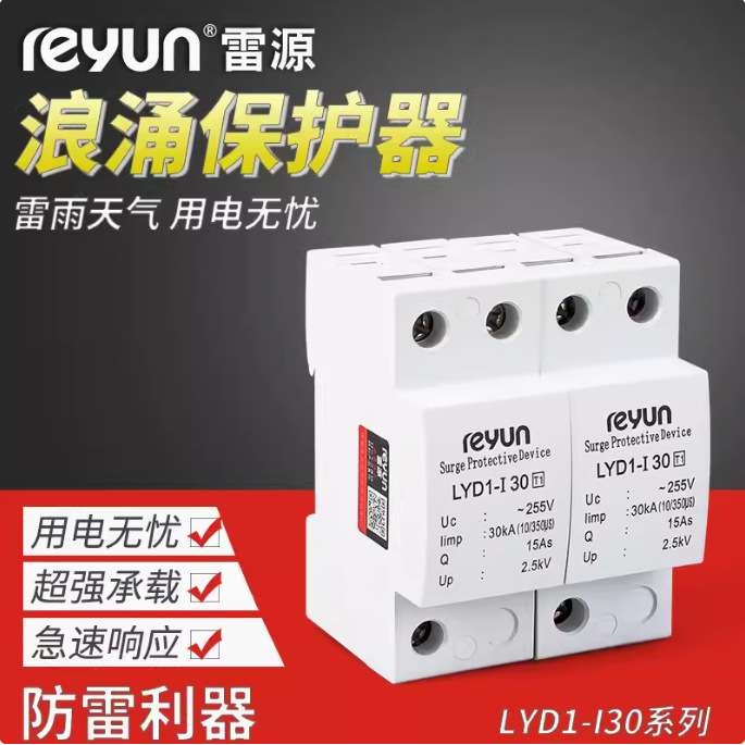 LYD1-I30 一级电涌保护防雷器 1-2-3-4P上海雷源浪涌保护器350/10
