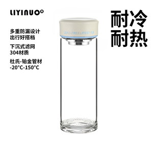 礼宜诺无铅单层高硼硅玻璃杯加厚泡茶杯便携高档男士礼品厚底杯子