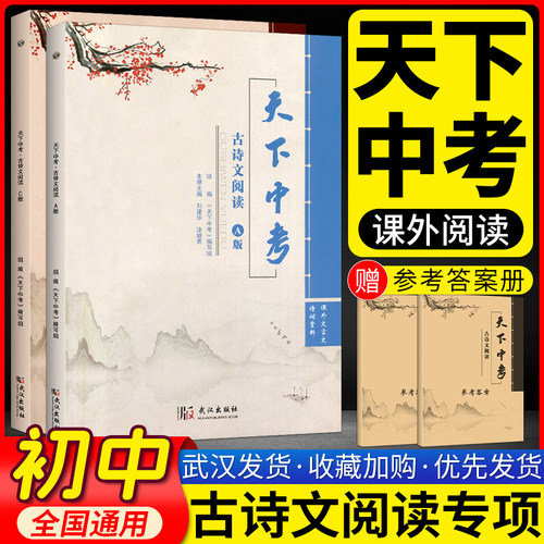 2025版天下中考古诗文阅读A版C版课外文言文诗词鉴赏初中七八九年级上下册通用 天下中考语文专题总复习核心素养古诗文专项训练