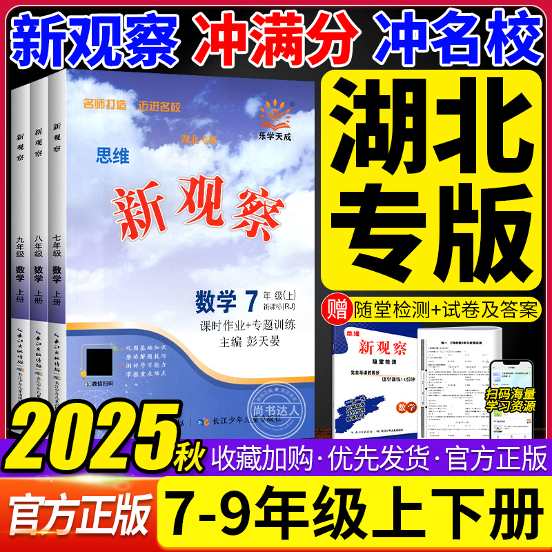2025秋湖北专版思维新观察七八九年级上下册数学人教版同步课时作业专题训练课堂练习册测试卷专项训练培优练习册必刷题含参考答案