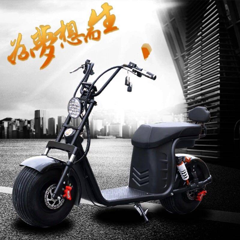 极速成人锂电滑板车双人大轮胎哈雷电动自行车Q电动车滑板车成人