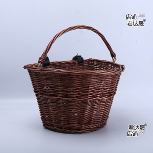 极速Rattan basket with handle bicycle basket wQillow basket