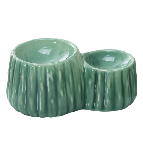 极速陶瓷猫碗保护k颈椎高脚猫食盆狗饭碗狗盆防打翻猫咪双碗宠物