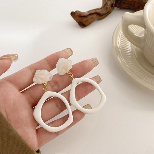 极速European geometry Trapezoid DRetro fashion earring lady