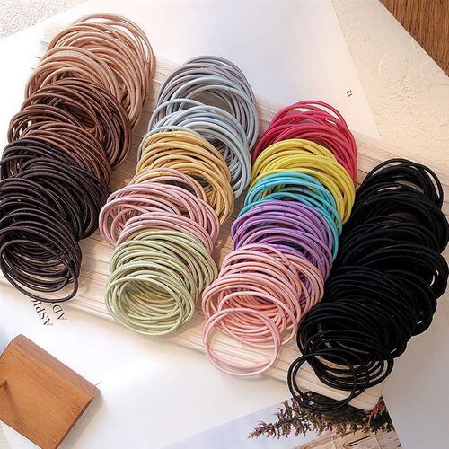 新品50/100PCS iNew Color Nylon Elastic Hair Tie 5CM Rubber B