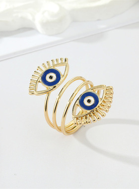 极速New Hoellow Evil Eye Finger Rings For Women Personality