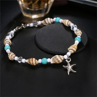 极速New Shell Beads Starfish Anklets for Women Beach An.klet