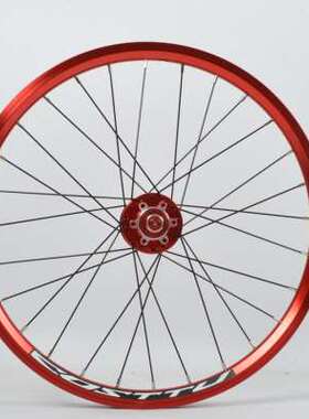 极速自行车折叠车纯碟刹轮组 红色 16寸20寸 451Q 五培林120响轮