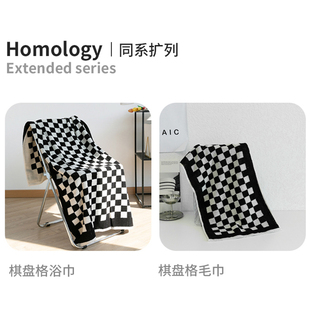 全棉家用吸水男款 极速棋盘格子浴巾2022新u款 情侣毛巾长绒棉洗脸