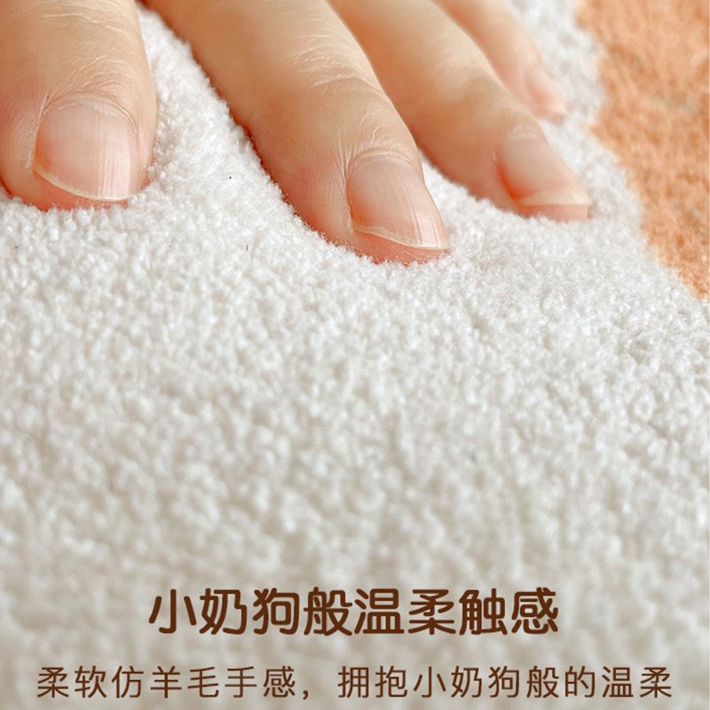 极速ins女孩卧室床边r毯儿童房间地毯脚垫子加厚主卧床下床前毛绒