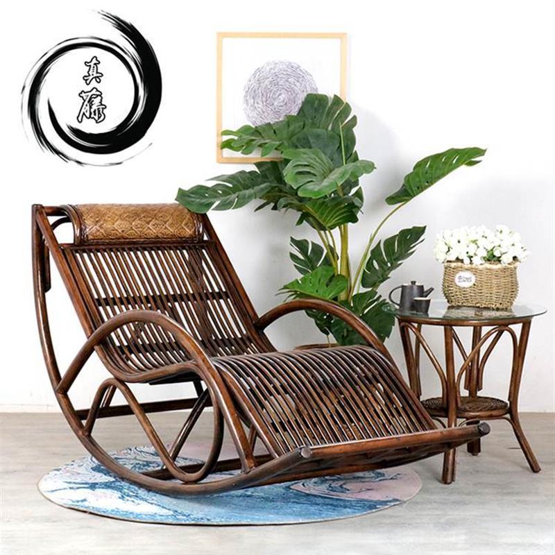 极速藤椅c摇椅躺椅阳台家用休闲大人真藤摇摇椅午休藤编老人懒人