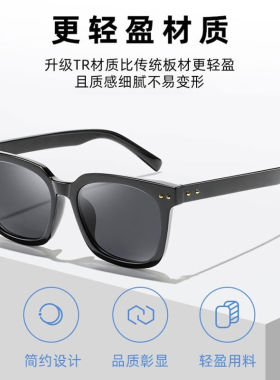 极速梵卡勒开车眼镜墨镜女小脸神器E眼镜偏光太阳镜方形大框防紫