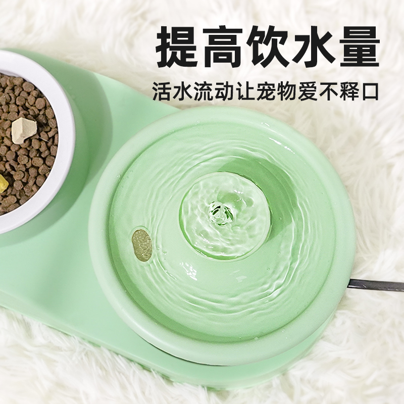极速猫咪饮水机自动循环流动饮水器宠物喝水N器水盆猫水碗一体陶