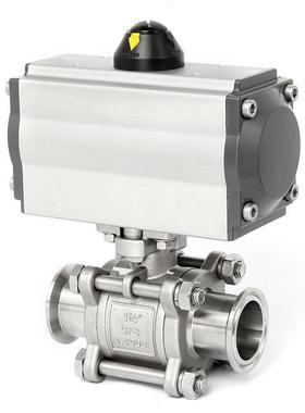 极速厂促3b04不锈钢三片式气动快装卡箍球阀Q681F16P直通球阀紧急