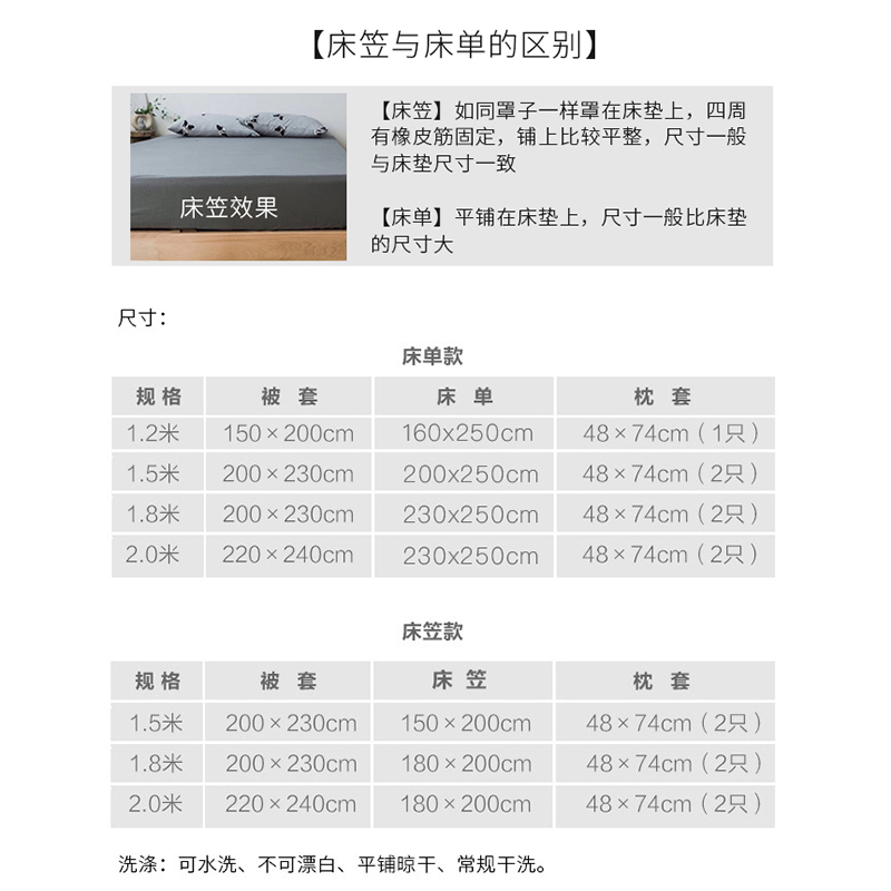 极速2021春i季ins日式全棉针织天竺棉北欧四件套小枇杷黑白床笠床