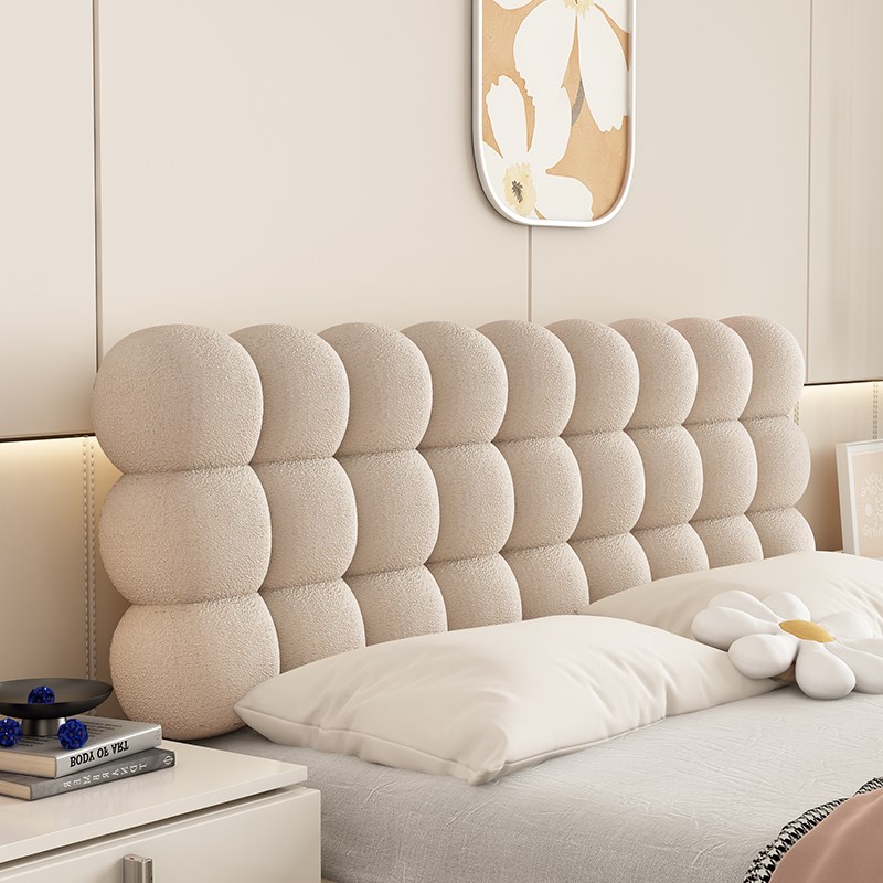 极速床头靠背小雪球榻榻r米无床头靠垫床头软包靠枕通用网红奶油