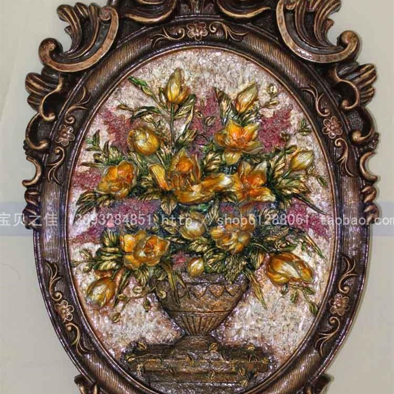 速发欧式装饰画 高档立体浮雕画 别墅装修壁挂 大气玫瑰 郁金香壁图片
