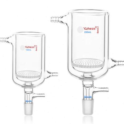 极速厂促夹套f玻板漏斗双层玻璃抽滤漏斗玻璃孔板过滤漏斗夹层保