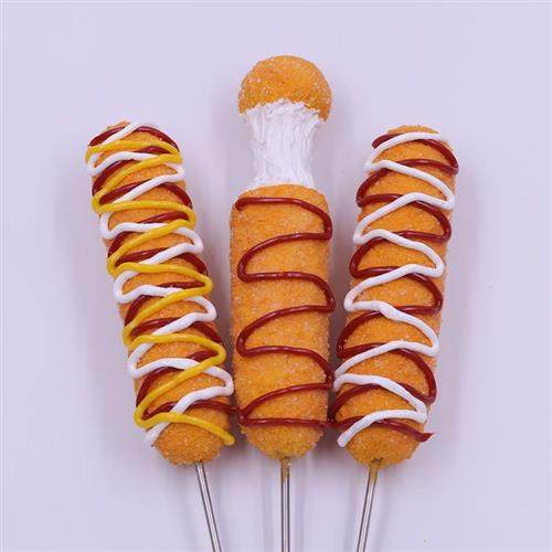 极速仿真韩国芝j士棒拉丝棒模型食物食品模型仿真热狗棒模型