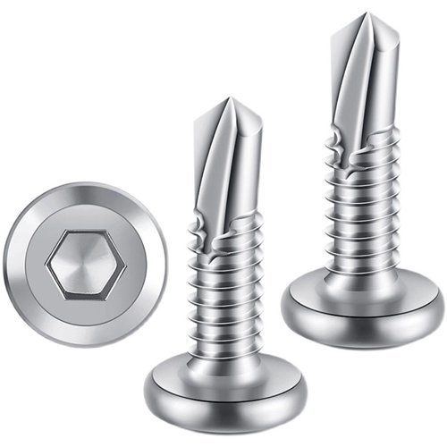 极速整盒 410不锈钢平头内w六角钻尾螺丝护栏专用倒边自攻自钻燕