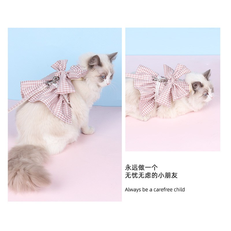 极速猫咪牵引绳猫猫外出背心式防挣脱猫绳子O网红遛猫绳拴猫绳牵