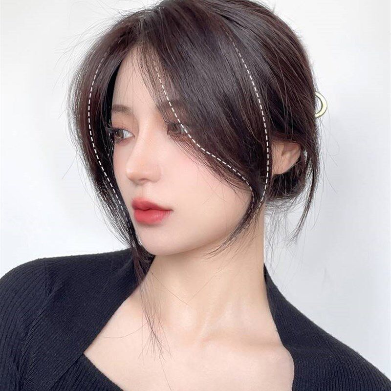 极速3d法式空气八字浏海假发片女自然前额M中分发际线流海发贴仿