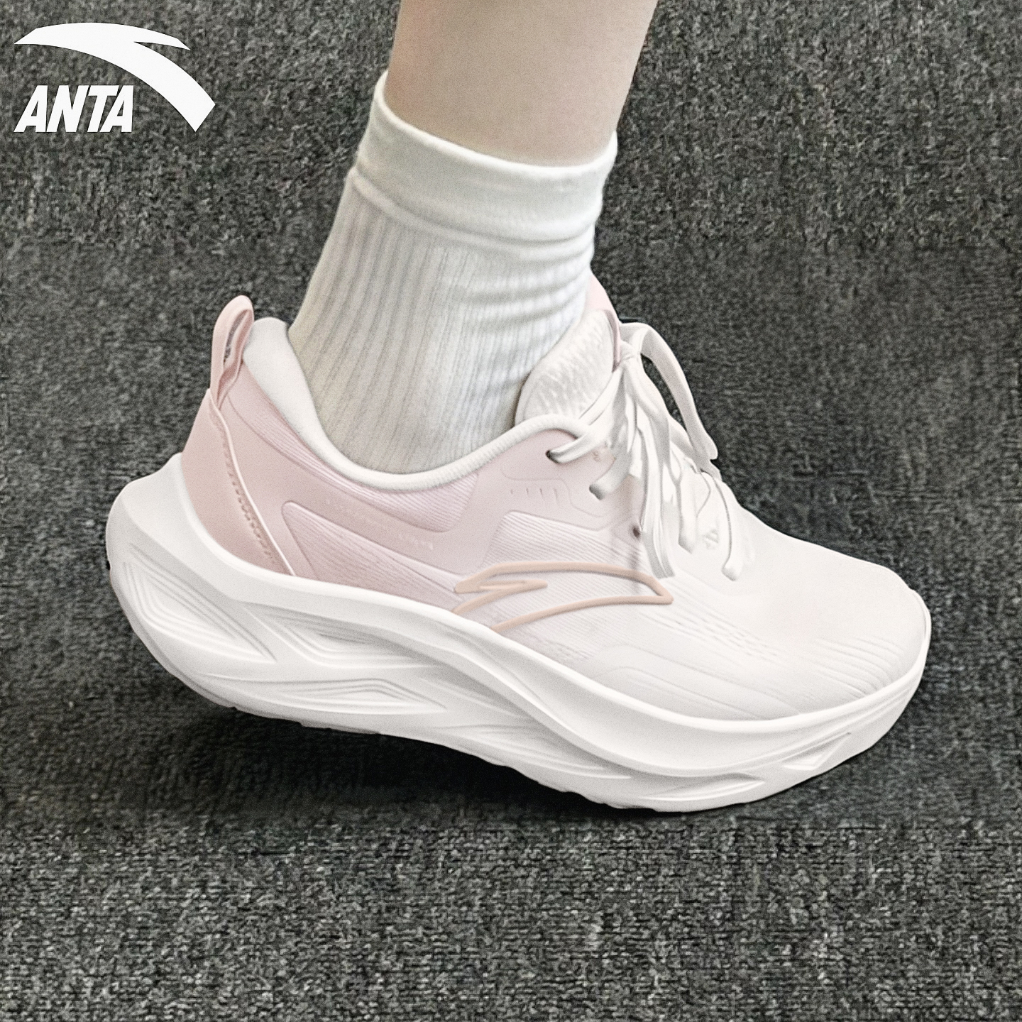 安踏跑鞋女品牌正品透气运动鞋