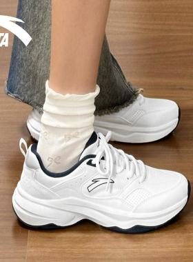 安踏ACE2女鞋网球风休闲鞋2026春季新款革面白色运动鞋学生小白鞋