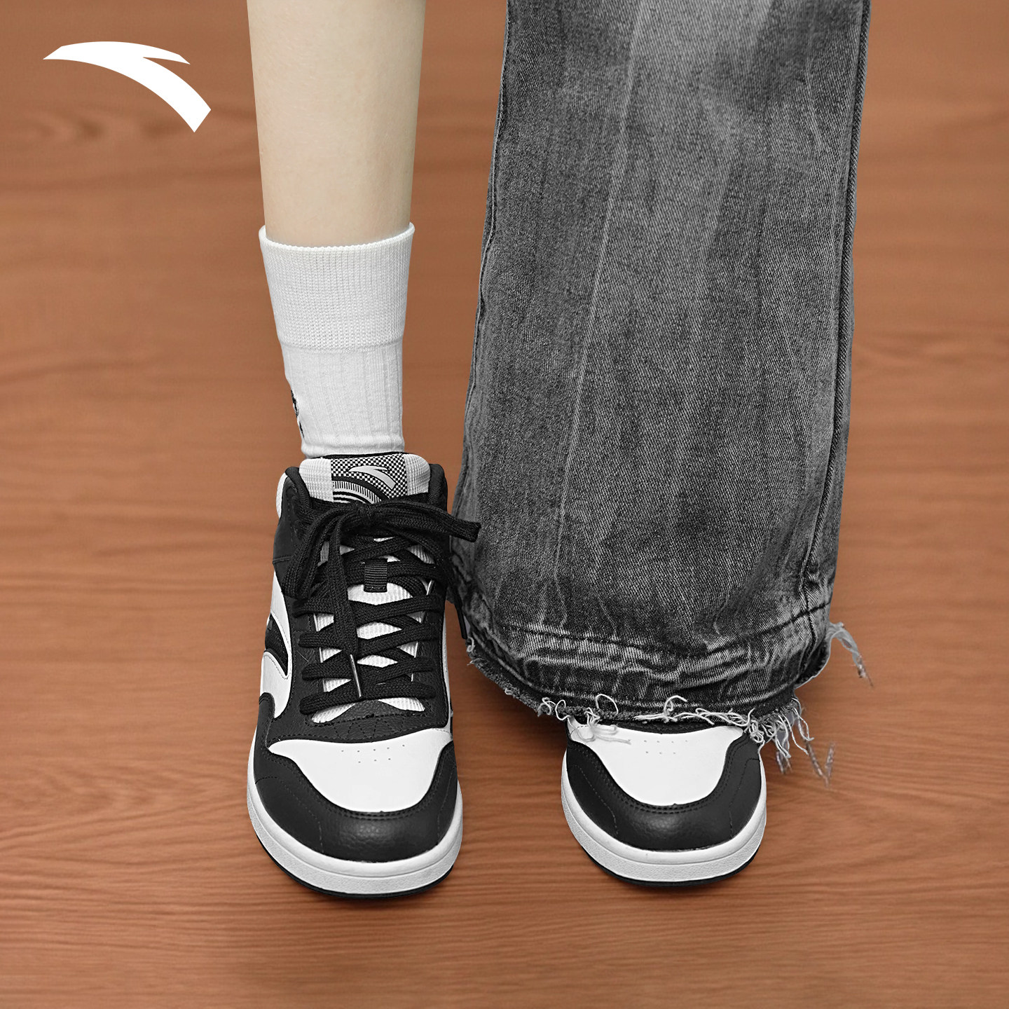 安踏女鞋高帮经典板鞋2025冬季新款撞色滑潮流百搭学生运动休闲鞋,运动鞋new,板鞋,淘宝优惠券,粉丝福利购,淘宝优惠卷