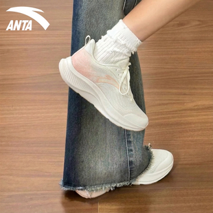 安踏运动鞋女漫步3新款2026春季舒适网面学生训练透气软底跑步鞋