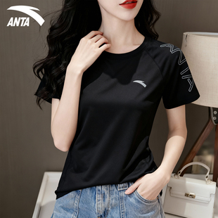 安踏短袖女款2026新款高尔夫球商务t恤显瘦吸湿排汗运动速干上衣