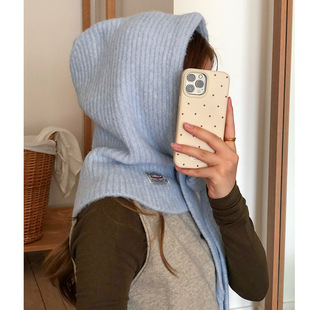 2025新款秋冬法帽羊毛针织帽时尚巴拉克拉时尚穿搭学生帽围巾